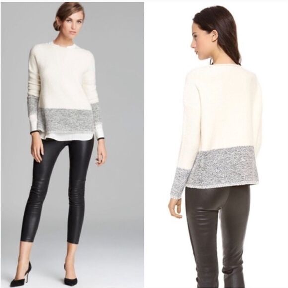 Vince Colorblock Wool Cashmere Silk Blend Sweater - Picture 1 of 9